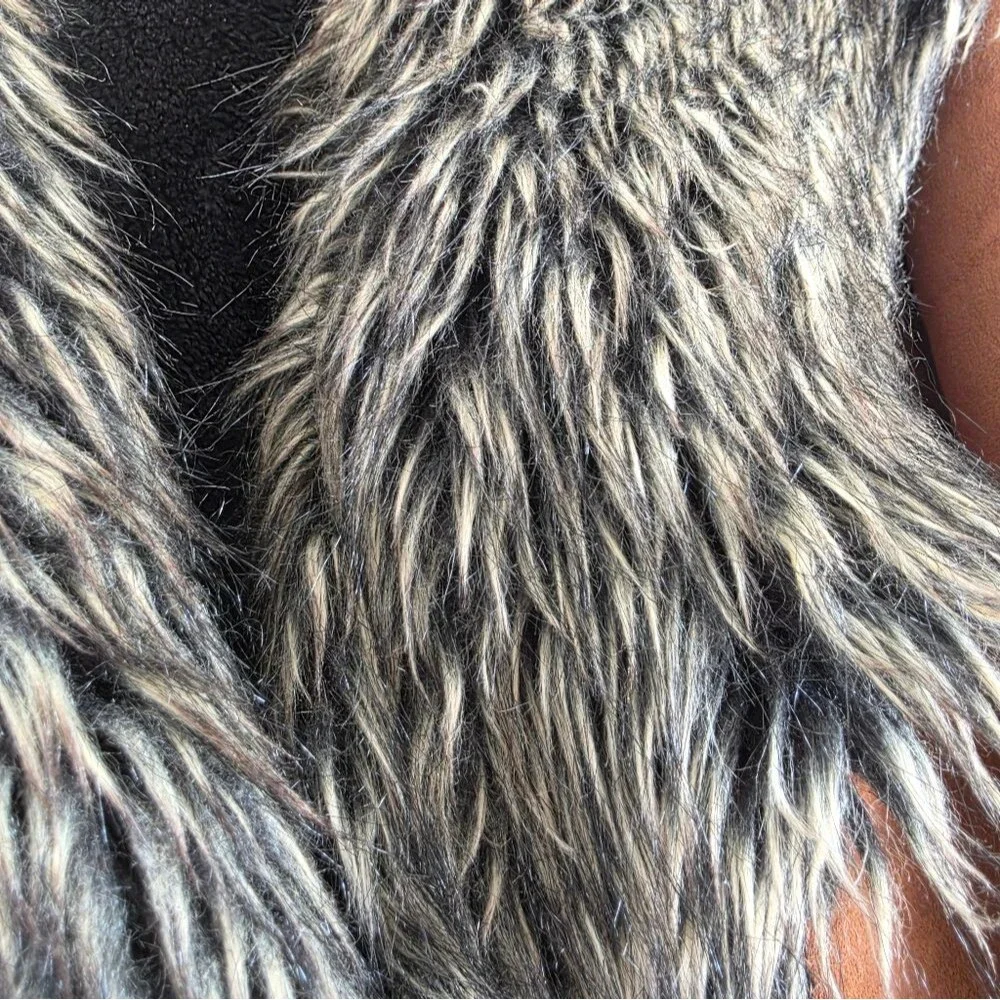 Vtg Brown Faux Suede Fur Hooded Full Length Long Afghan Penny Lane Coat Sz M - Picture 8 of 16